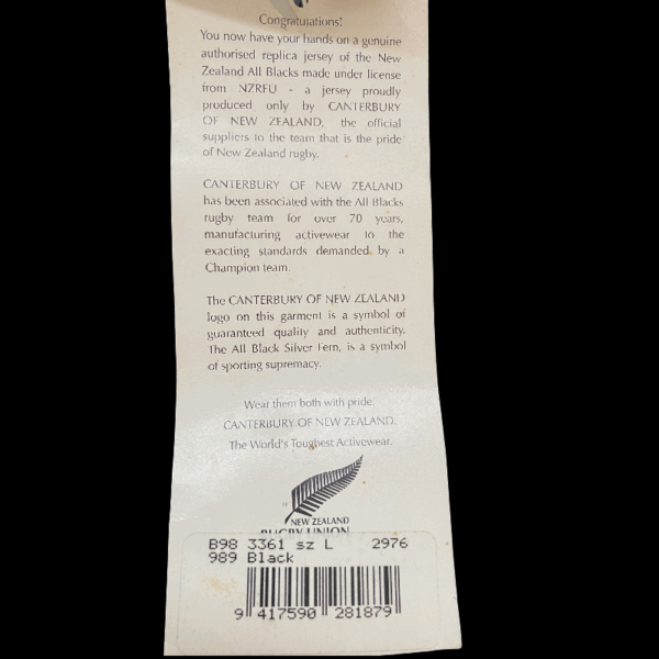 1994 All Blacks (Signed) Jersey with Tags - Image 6