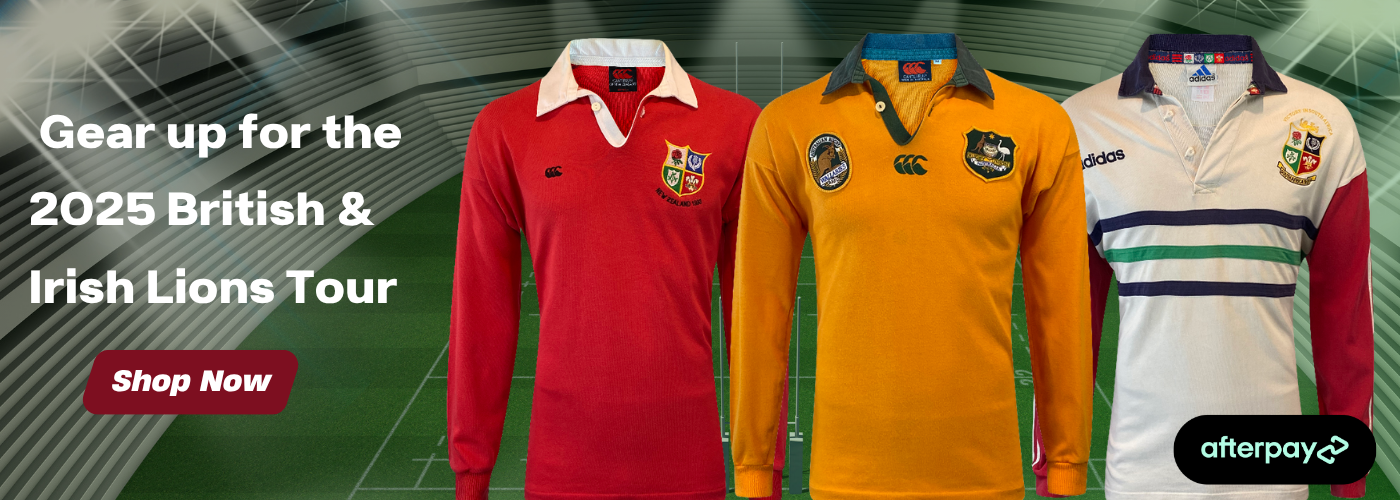 Lions vintage rugby shirt banner